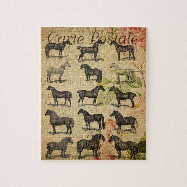 Vintage French Horse Jigsaw Puzzle (Vertical)