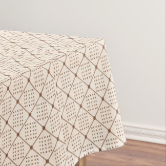 Vintage French Imperial Dot & Diamond Pattern Tablecloth