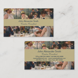 Vintage French Impressionist Boating Party Art Business Card