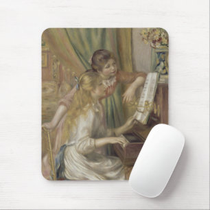 Vintage French Impressionist Piano Girls Art Mouse Pad