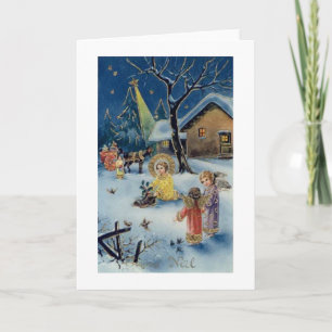 Vintage French Joyeux Noel Christmas Card