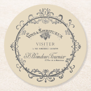 Vintage French Label Paper Coasters