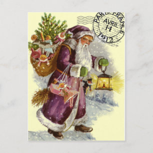 VINTAGE French "le père Noël" Christmas Eve Holiday Postcard