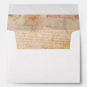 Vintage French Letter Lined White Envelope