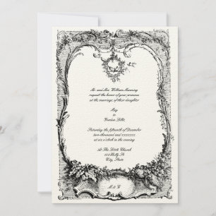 Vintage French Louis XV Rococo Wedding Invitation