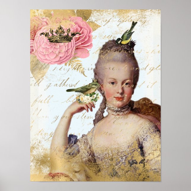 Vintage French Marie Antoinette shabby  Poster (Front)