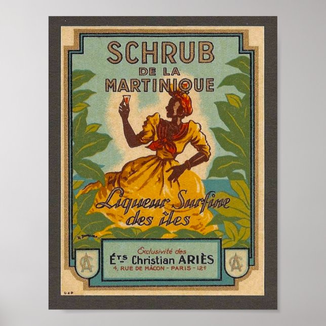 Vintage French Martinique Liquor poster (Front)