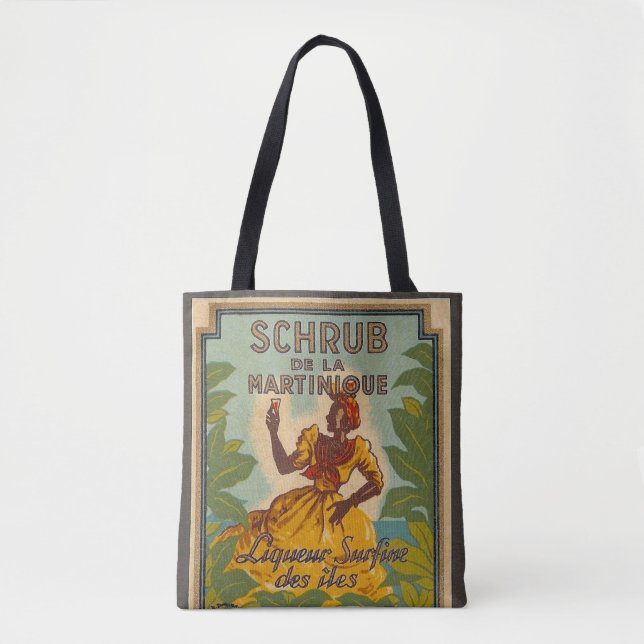 Vintage French Martinique Liquor tote bag (Front)