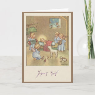 Vintage French Merry Christmas Card