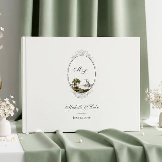 Vintage French Monogram Wedding Guest Book