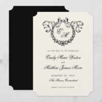Vintage French Monogram Wreath Elegant Wedding