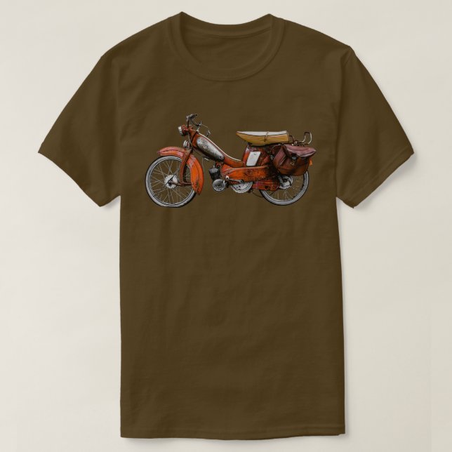Vintage French Motobecane Moped T-Shirt (Design Front)