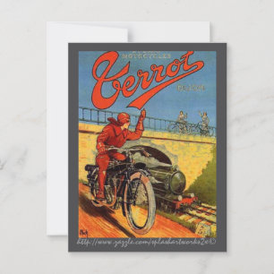 "Vintage French Motorcycle Ad" Postcard