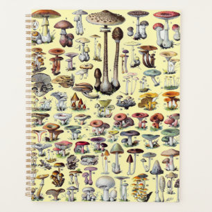 Vintage French Mushroom Cottagecore Botanical Art Planner