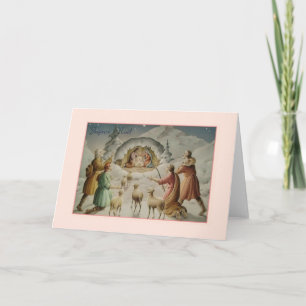 Vintage French Nativity Joyeux Noël Christmas Car Holiday Card