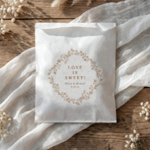 Vintage French Orange Love is Sweet Wedding Favour Bags