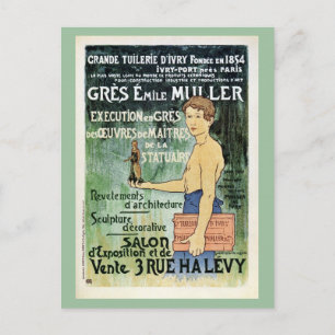 Vintage French Paris ceramics manufacturer ad Postcard