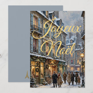 Vintage French Paris Christmas Joyeux Noël Greetin Holiday Card