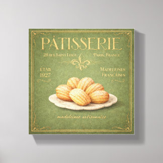 Vintage French Patisserie Madeleines Canvas Art