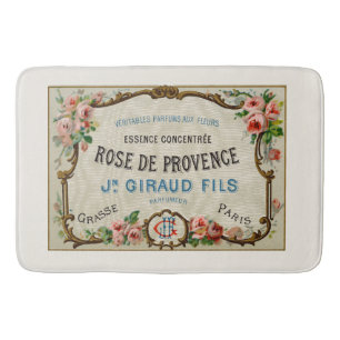 Vintage French Perfume Ad Art Bath Mat