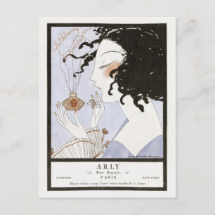 Vintage French Perfume Fashion IllustratioPostcard Postcard