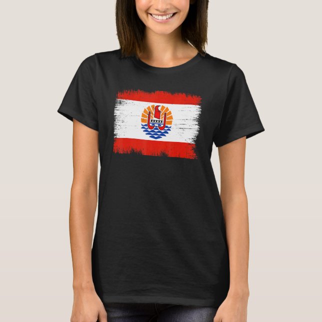 Vintage French Polynesia Flag French Polynesian T-Shirt (Front)