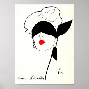 Vintage French Poster Blindfolded Woman