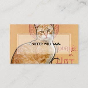 Vintage French Poster Style Orange Cat Business Card