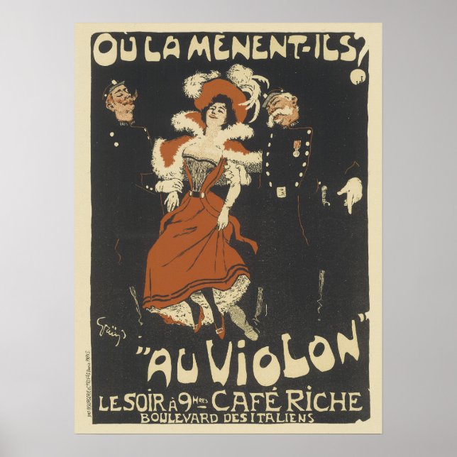 Vintage French Posters - Cafe Riche (Front)