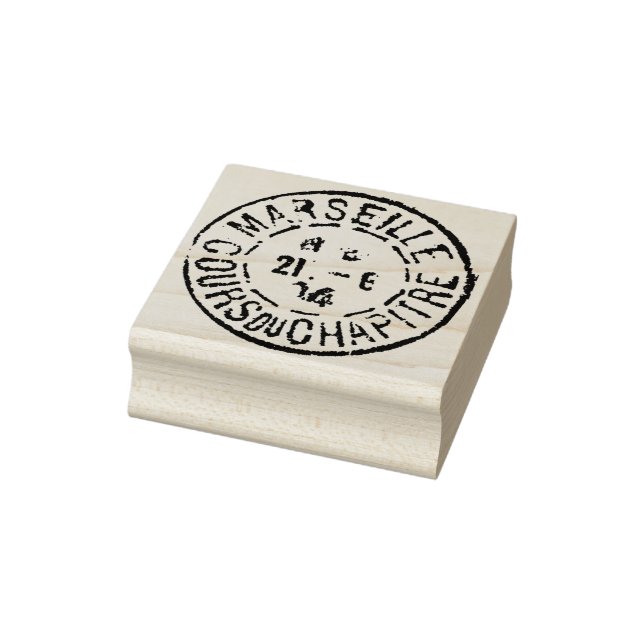Vintage French Postmark Marseille Scrapbook Rubber Stamp (Stamp)