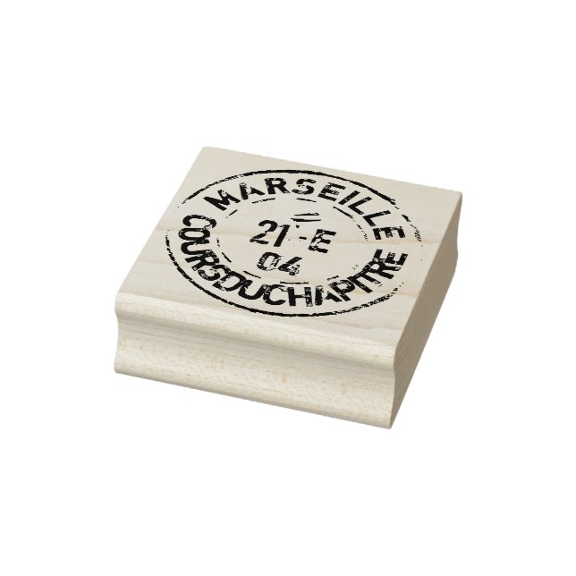 Vintage French Postmark Marseille Scrapbook Rubber Stamp (Stamp)