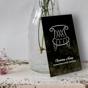 Vintage French Provincial Armchair Antiques Dealer Business Card