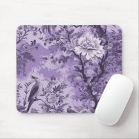 Vintage French Purple Toile Fleurie