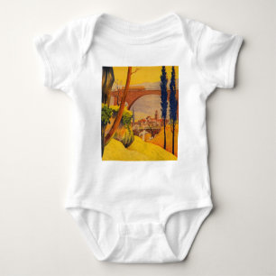 Vintage French Railroad Travel Baby Bodysuit
