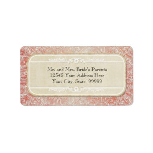 Vintage French Regency Lace Etched Wedding Label