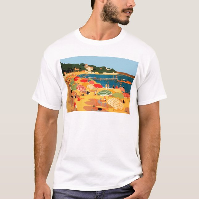 Vintage French Riviera Beach T-Shirt (Front)