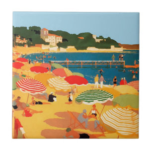 Vintage French Riviera Beach Tile
