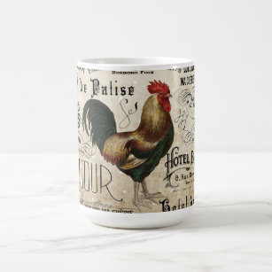 Vintage French Rooster de Paris Collage Coffee Mug