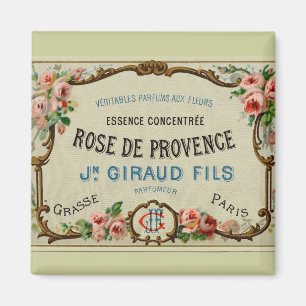 Vintage French Rose Label Paris Fridge Magnet