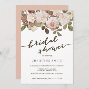 Vintage French Roses Bridal Shower Invitation