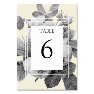 Vintage french roses, floral, elegant Table Card