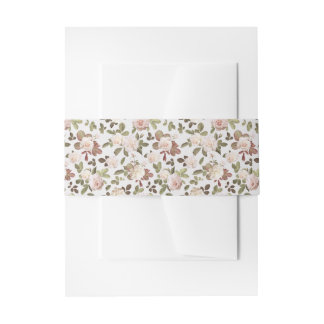 Vintage French Roses Invitation Belly Band