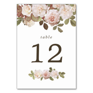 Vintage French Roses Table Number Card