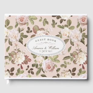 Vintage French Roses Wedding Guest Book