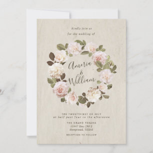 Vintage French Roses Wedding Invitation