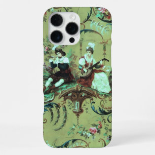 Vintage French Sage Green Toile Victorian Floral iPhone 16 Pro Max Case