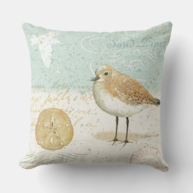 Vintage French Sand Piper Cushion (Front)