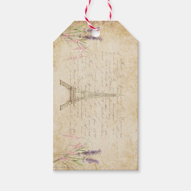 Vintage French Script Gift Tags (Front)