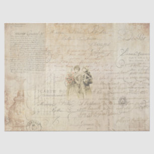 Vintage French Script Tissue Paper