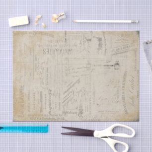 Vintage French Script Tissue Paper